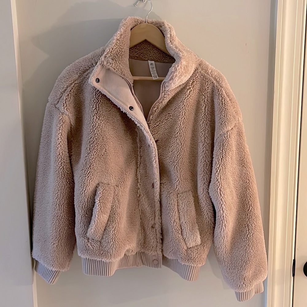 Like new teddy fleece ALO bomber jacket - size S